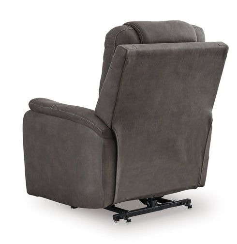 Snowfield Gunmetal Power Lift Recliner - WCC Furniture & Mattress Center Lafayette & Lake Charles
