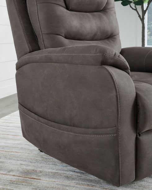 Snowfield Gunmetal Power Lift Recliner - WCC Furniture & Mattress Center Lafayette & Lake Charles
