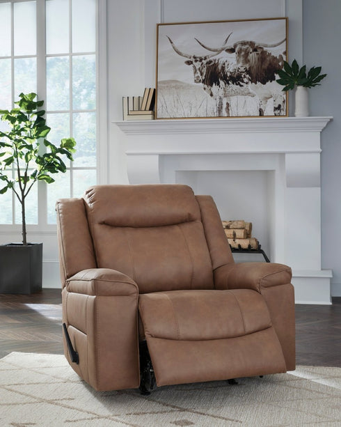 Status Check Caramel Rocker Recliner - WCC Furniture & Mattress Center Lafayette & Lake Charles