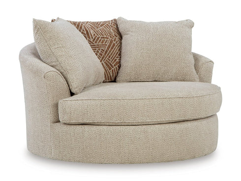 Steelwater Retreat Latte Oversized Swivel Accent Chair - WCC Furniture & Mattress Center Lafayette & Lake Charles