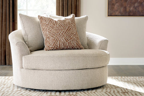 Steelwater Retreat Latte Oversized Swivel Accent Chair - WCC Furniture & Mattress Center Lafayette & Lake Charles