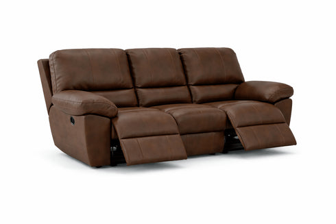Stetson Walnut Lay Flat Reclining Sofa - WCC Furniture & Mattress Center Lafayette & Lake Charles