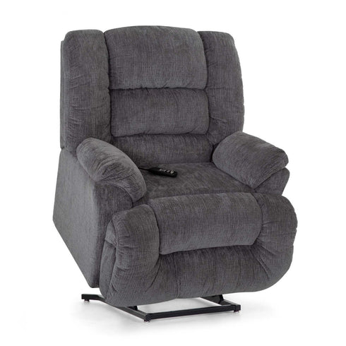 Stockton Badge Charcoal Power Lift Recliner w/ Power Headrest - WCC Furniture & Mattress Center Lafayette & Lake Charles