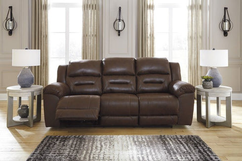 Stoneland Chocolate Reclining Sofa & Reclining Loveseat - WCC Furniture & Mattress Center Lafayette & Lake Charles