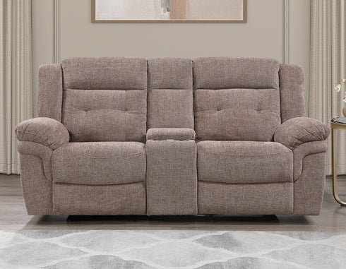 Sydney Brown Gliding Reclining Loveseat w/ Console - WCC Furniture & Mattress Center Lafayette & Lake Charles