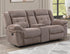 Sydney Brown Gliding Reclining Loveseat w/ Console - WCC Furniture & Mattress Center Lafayette & Lake Charles
