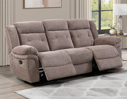Sydney Brown Gliding Reclining Sofa - WCC Furniture & Mattress Center Lafayette & Lake Charles