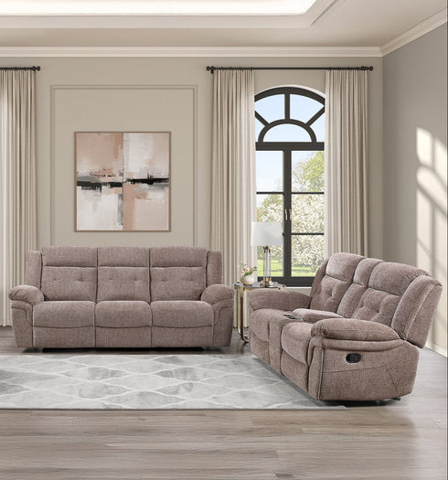 Sydney Brown Gliding Reclining Sofa & Loveseat - WCC Furniture & Mattress Center Lafayette & Lake Charles