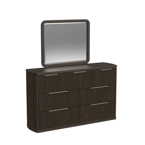 Sylvie Dark Brown Dresser & Mirror - WCC Furniture & Mattress Center Lafayette & Lake Charles