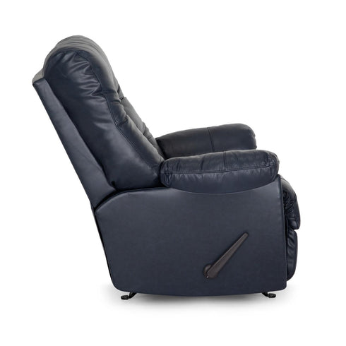 Trilogy Federica Navy Leather Rocker Recliner - WCC Furniture & Mattress Center Lafayette & Lake Charles