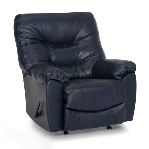 Trilogy Federica Navy Leather Rocker Recliner - WCC Furniture & Mattress Center Lafayette & Lake Charles