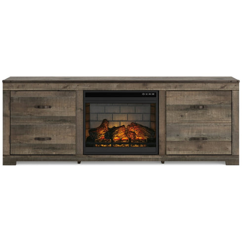 Trinell Brown Large TV Stand w/ Fireplace - WCC Furniture & Mattress Center Lafayette & Lake Charles