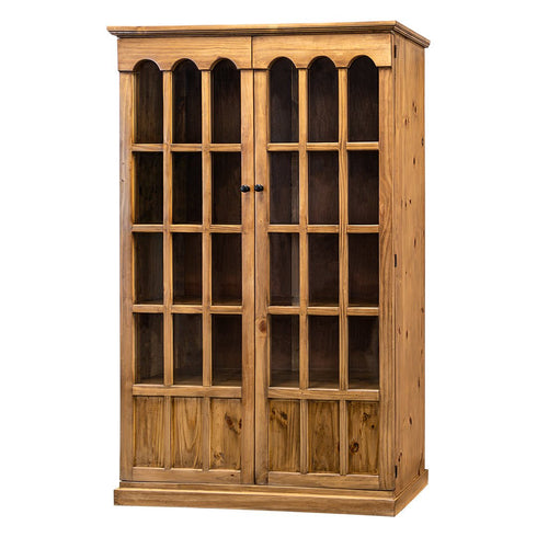 Walden Wheat 2 Glass Door Display Cabinet - WCC Furniture & Mattress Center Lafayette & Lake Charles