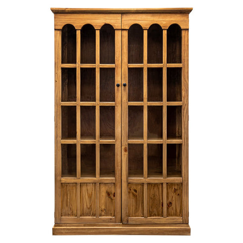 Walden Wheat 2 Glass Door Display Cabinet - WCC Furniture & Mattress Center Lafayette & Lake Charles