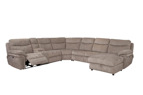 Waverly Driftwood Power Reclining Sectional w/ Sleeper - WCC Furniture & Mattress Center Lafayette & Lake Charles