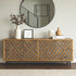 Westside Smooth Pecan with Silver 4 Door Console - WCC Furniture & Mattress Center Lafayette & Lake Charles