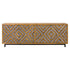 Westside Smooth Pecan with Silver 4 Door Console - WCC Furniture & Mattress Center Lafayette & Lake Charles