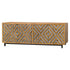 Westside Smooth Pecan with Silver 4 Door Console - WCC Furniture & Mattress Center Lafayette & Lake Charles