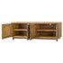 Westside Smooth Pecan with Silver 4 Door Console - WCC Furniture & Mattress Center Lafayette & Lake Charles