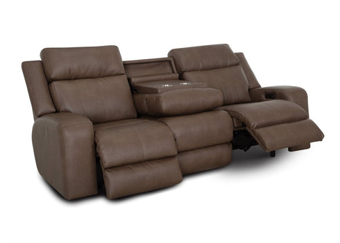 Winston Detroit Taupe Power Reclining Sofa w/ Drop Down Table - WCC Furniture & Mattress Center Lafayette & Lake Charles