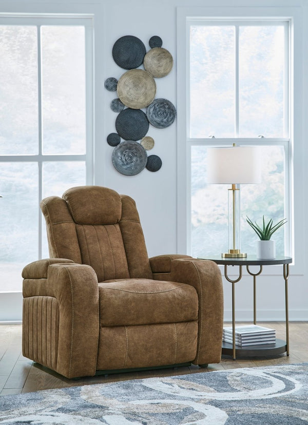 Wolfridge Brindle Power Recliner w/ Adjustable Headrest - WCC Furniture & Mattress Center Lafayette & Lake Charles