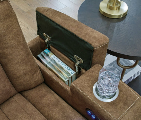 Wolfridge Brindle Power Recliner w/ Adjustable Headrest - WCC Furniture & Mattress Center Lafayette & Lake Charles