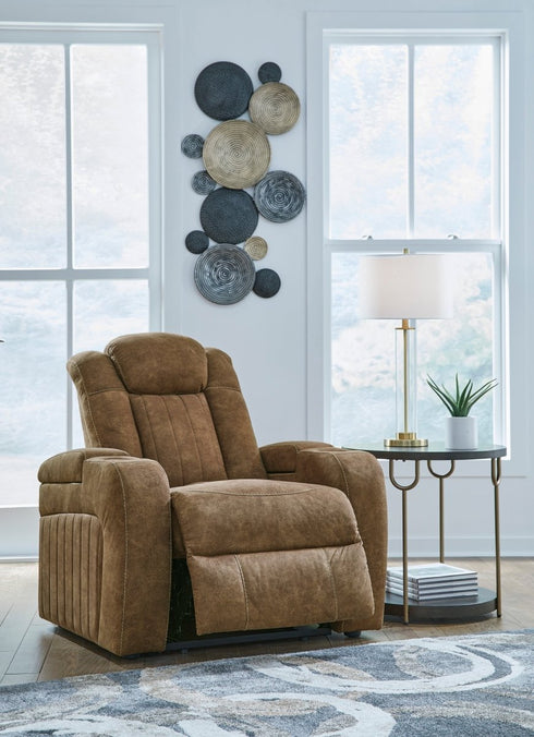 Wolfridge Brindle Power Recliner w/ Adjustable Headrest - WCC Furniture & Mattress Center Lafayette & Lake Charles