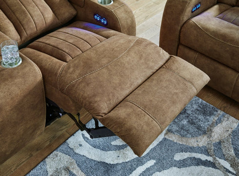 Wolfridge Brindle PWR Reclining Loveseat w/ ADJ Headrest - WCC Furniture & Mattress Center Lafayette & Lake Charles