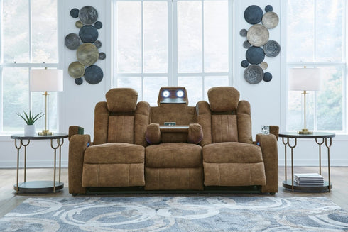 Wolfridge Brindle PWR Reclining Sofa & Loveseat - WCC Furniture & Mattress Center Lafayette & Lake Charles