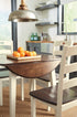 Woodanville White/Brown 5 Piece Round Drop Leaf Dining Set - WCC Furniture & Mattress Center Lafayette & Lake Charles