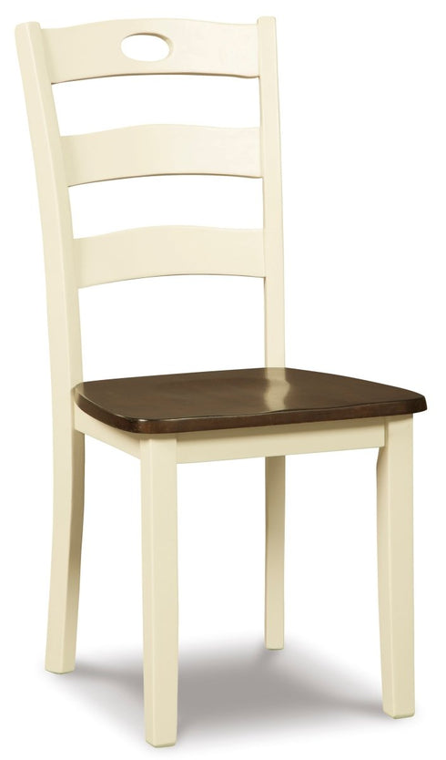 Woodanville White/Brown 5 Piece Round Drop Leaf Dining Set - WCC Furniture & Mattress Center Lafayette & Lake Charles