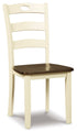 Woodanville White/Brown 5 Piece Round Drop Leaf Dining Set - WCC Furniture & Mattress Center Lafayette & Lake Charles