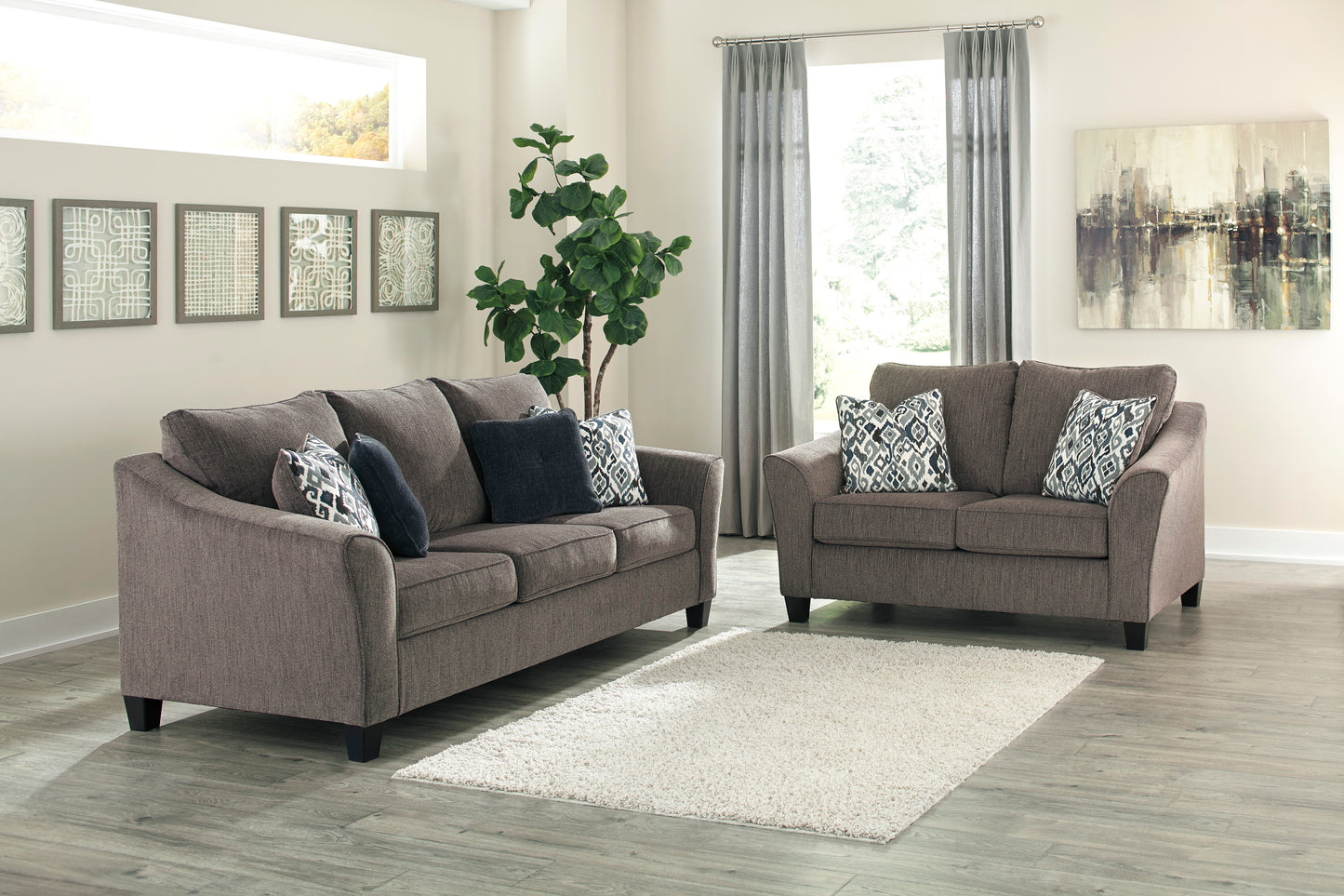 Nemoli Slate Sofa/Couch & Loveseat
