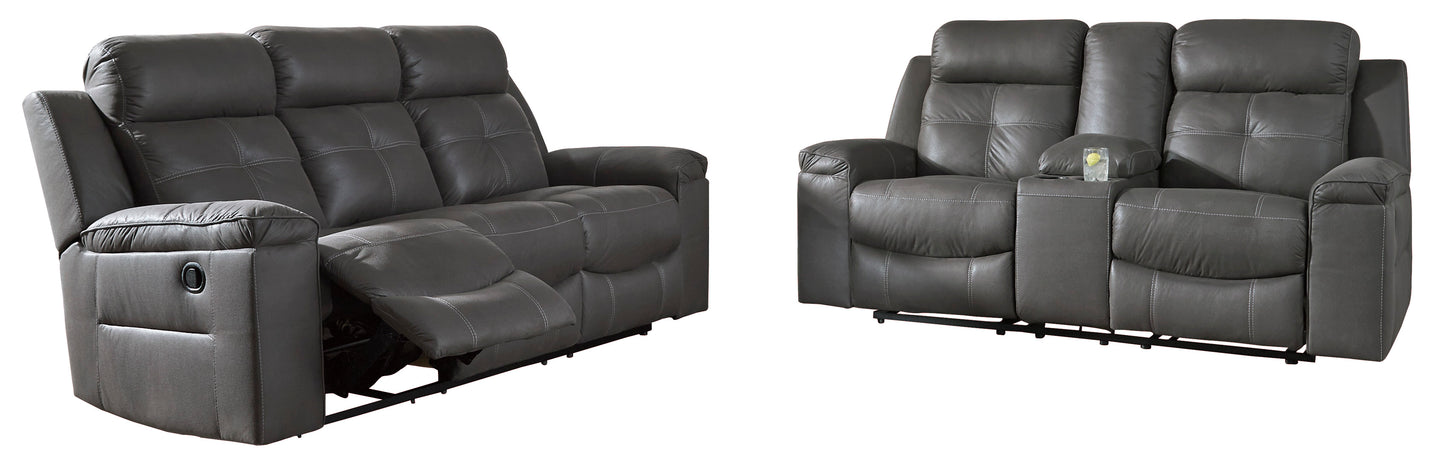 Jesolo Gray Reclining Sofa/Couch & Reclining Loveseat