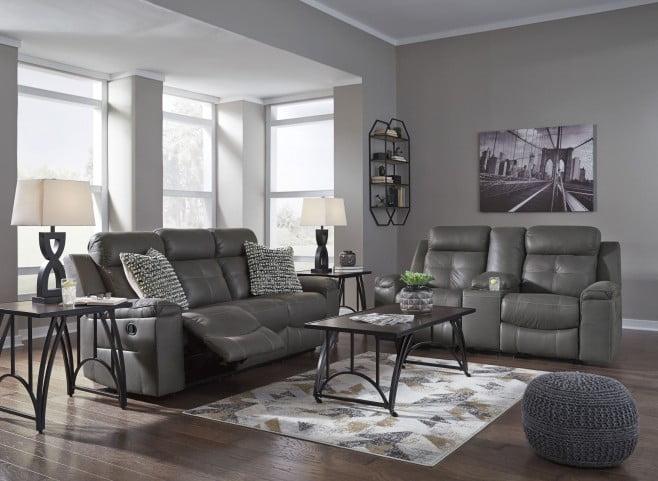 Jesolo Gray Reclining Sofa/Couch & Reclining Loveseat