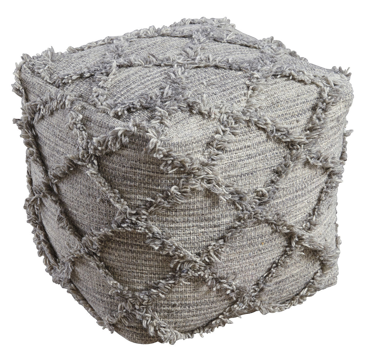 Adelphie Natural/Gray Pouf