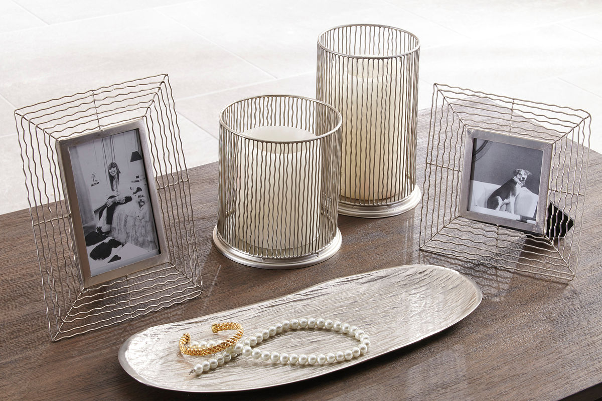 Dympna Silver Finish Accessory Set