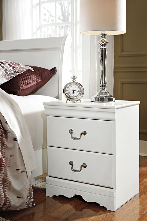 Anarasia White Two Drawer Night Stand