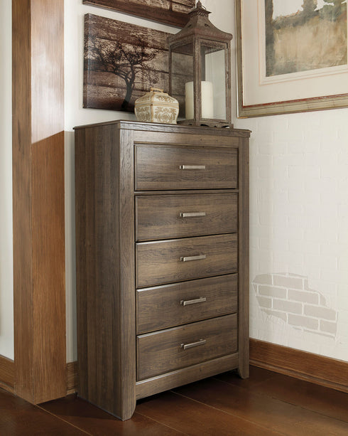 Juararo Dark Brown Five Drawer Chest