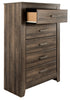 Juararo Dark Brown Five Drawer Chest