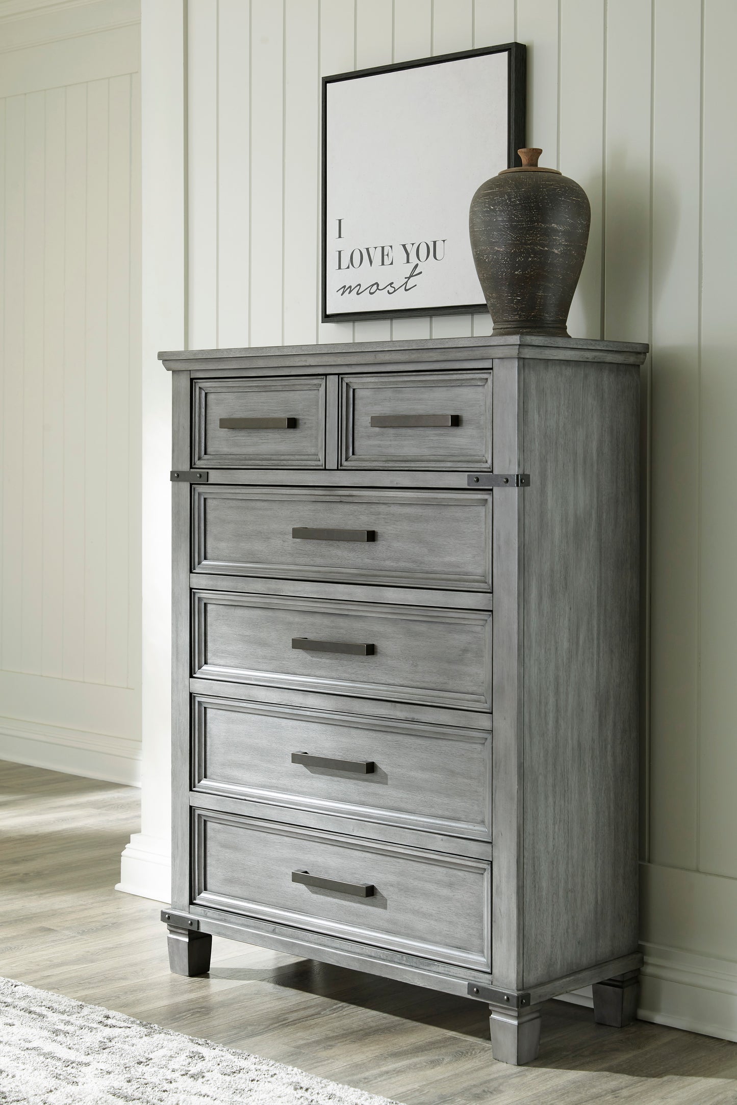 Russelyn Gray Five Drawer Chest