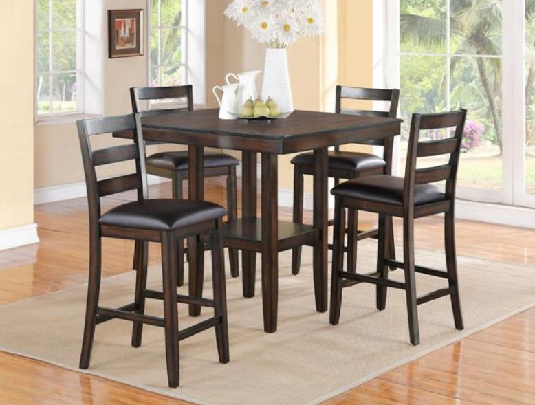 Tahoe 5 Piece Counter Height Table Set (Cherry)