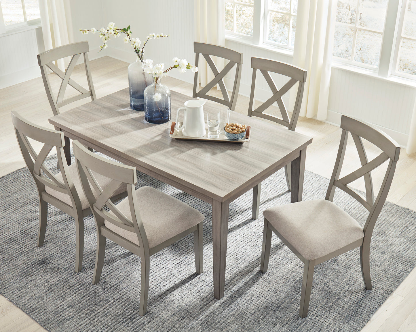Parellen Gray 7 Piece Dining Set