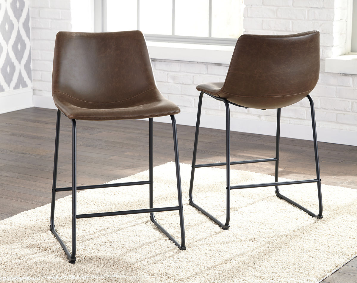 Centiar Brown/Black Upholstered Barstool (set of 2)