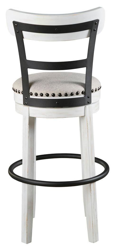 Valebeck White Tall UPH Swivel Barstool (1 barstool)