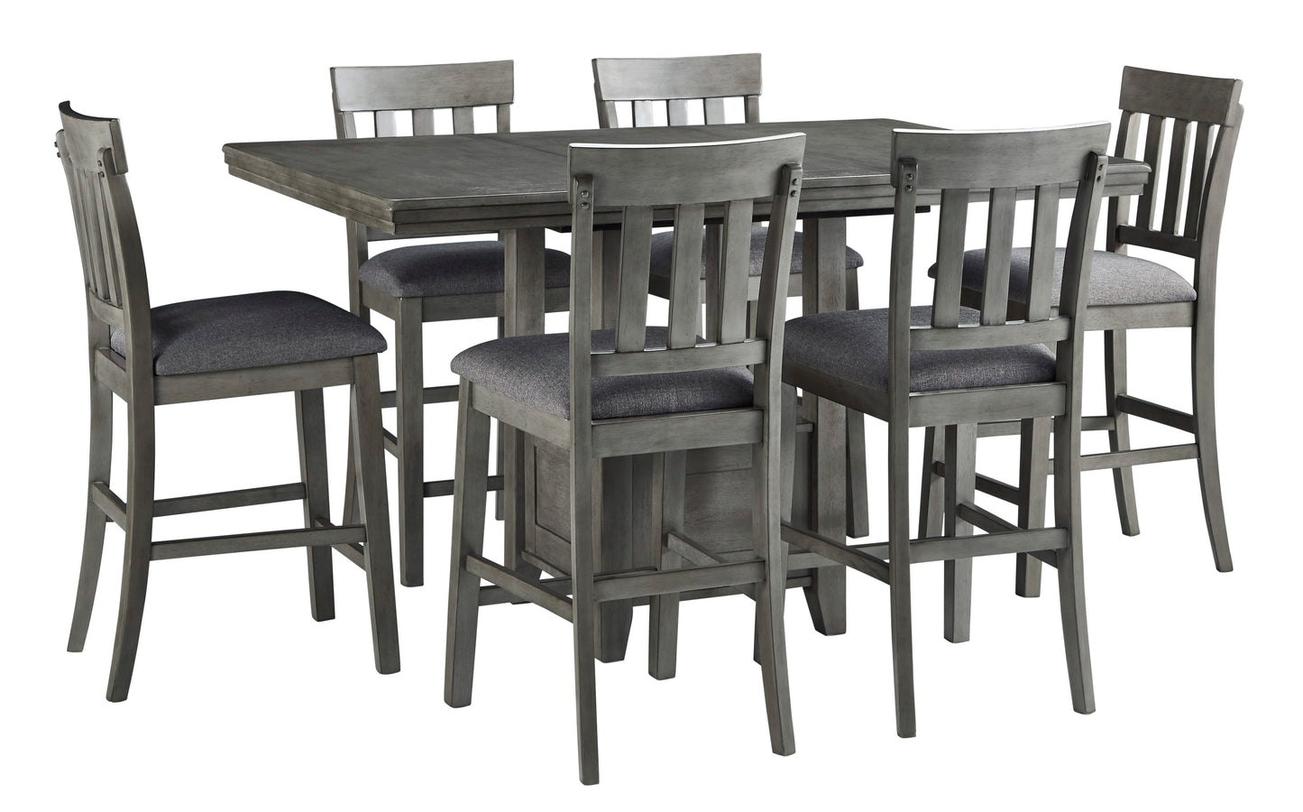 Hallanden Gray 7 PC Rectangular Counter Height Dining Set
