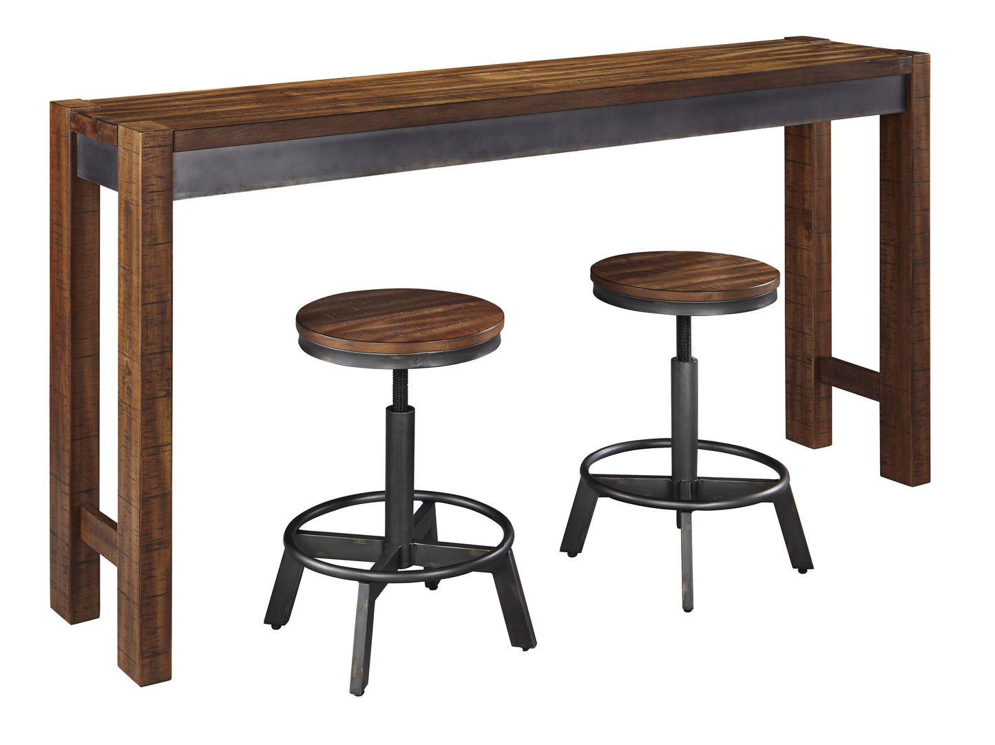 Torjin Brown/Gray 3 Piece Long Counter Dining Set