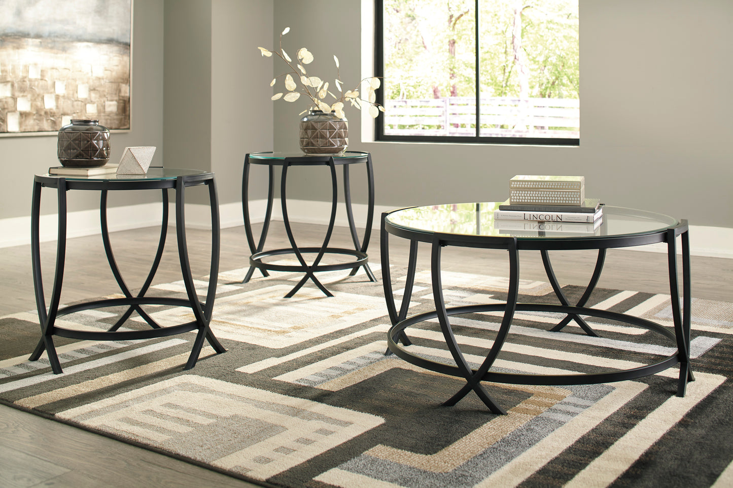 Tarrin Black Occasional Table Set (3/CN)