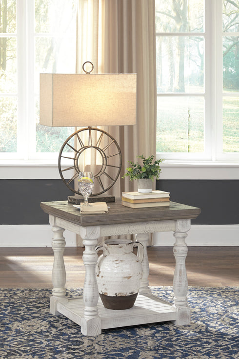 Havalance Gray/White Rectangular End Table