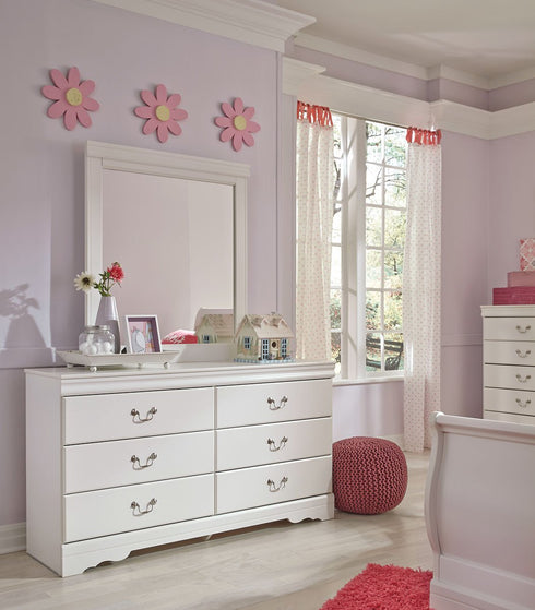 Anarasia White Dresser & Mirror - WCC Furniture & Mattress Center Lafayette & Lake Charles